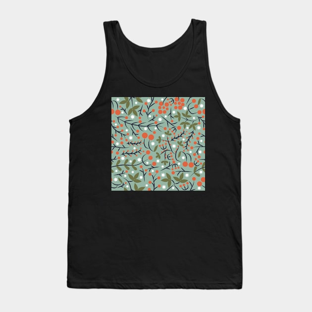 Christmas Florals Cheers Tank Top by sarakaquabubble